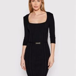 Rinascimento Γυναίκες Πλεκτά Φορέματα Φόρεμα υφασμάτινο CFM0010919003 Μαύρο Slim Fit