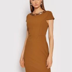 Rinascimento Γυναίκες Κοκτέιλ Φορέματα Φόρεμα κοκτέιλ CFC0105031003 Καφέ Regular Fit
