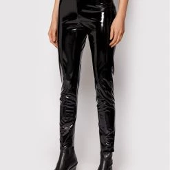 Rinascimento Γυναίκες Δερμάτινα Παντελόνια Παντελόνι από απομίμηση δέρματος CFC0104849003 Μαύρο Skinny Fit