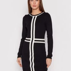 Rinascimento Γυναίκες Πλεκτά Φορέματα Φόρεμα υφασμάτινο CFM0010417003 Μαύρο Slim Fit