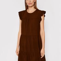 Rinascimento Γυναίκες Καλοκαιρινά Φορέματα Φόρεμα καλοκαιρινό CFC0103416003 Καφέ Regular Fit