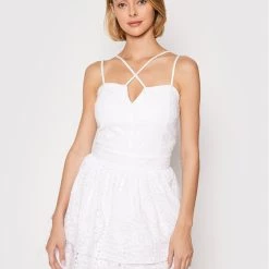 Rinascimento Γυναίκες Καλοκαιρινά Φορέματα Φόρεμα καλοκαιρινό CFC0103741003 Λευκό Regular Fit