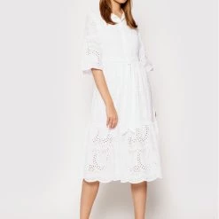 Rinascimento Γυναίκες Καλοκαιρινά Φορέματα Φόρεμα καλοκαιρινό CFC0104521003 Λευκό Regular Fit