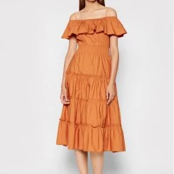 Rinascimento Γυναίκες Καλοκαιρινά Φορέματα Φόρεμα καλοκαιρινό CFC0103583003 Πορτοκαλί Regular Fit