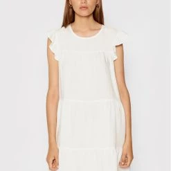 Rinascimento Γυναίκες Καλοκαιρινά Φορέματα Φόρεμα καλοκαιρινό CFC0103416003 Λευκό Regular Fit