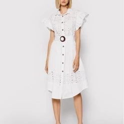 Rinascimento Γυναίκες Φορέματα σε Στυλ Πουκάμισο & Σεμιζιέ Φόρεμα πουκάμισο CFC0017915002 Λευκό Regular Fit