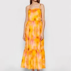 Rinascimento Γυναίκες Καλοκαιρινά Φορέματα Φόρεμα καλοκαιρινό CFC0103696003 Πορτοκαλί Regular Fit