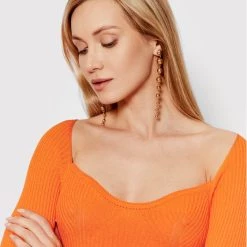 Rinascimento Γυναίκες Πλεκτά Φορέματα Φόρεμα υφασμάτινο CFM0010711003 Πορτοκαλί Slim Fit -Rinascimento Εκπτώσεις unnamed file 1637