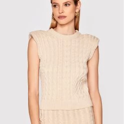 Rinascimento Γυναίκες Πουλόβερ CFM0010199003 Μπεζ Slim Fit