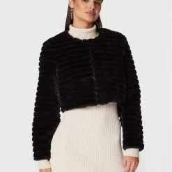 Rinascimento Γυναίκες Γούνες & Πανωφόρια από προβιά Γούνα CFC0110440003 Μαύρο Regular Fit