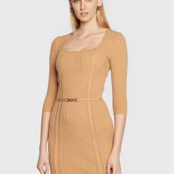 Rinascimento Γυναίκες Πλεκτά Φορέματα Φόρεμα υφασμάτινο CFM0010919003 Καφέ Slim Fit