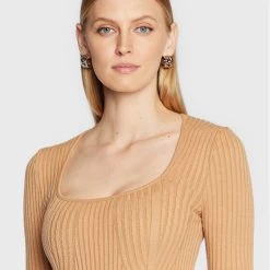 Rinascimento Γυναίκες Πλεκτά Φορέματα Φόρεμα υφασμάτινο CFM0010919003 Καφέ Slim Fit -Rinascimento Εκπτώσεις unnamed file 2324