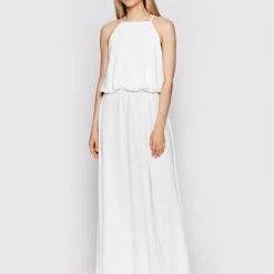 Rinascimento Γυναίκες Καλοκαιρινά Φορέματα Φόρεμα καλοκαιρινό CFC0109437003 Λευκό Regular Fit