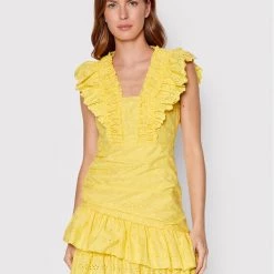 Rinascimento Γυναίκες Καλοκαιρινά Φορέματα Φόρεμα καλοκαιρινό CFC0109136003 Κίτρινο Slim Fit