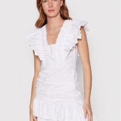 Rinascimento Γυναίκες Καλοκαιρινά Φορέματα Φόρεμα καλοκαιρινό CFC0109136003 Λευκό Slim Fit