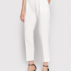 Rinascimento Γυναίκες Υφασμάτινα Παντελόνια Παντελόνι υφασμάτινο CFC0109447003 Λευκό Regular Fit