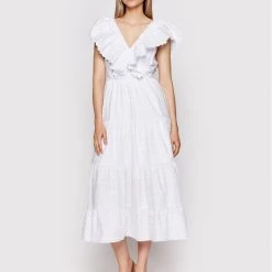 Rinascimento Γυναίκες Καλοκαιρινά Φορέματα Φόρεμα καλοκαιρινό CFC0109167003 Λευκό Regular Fit