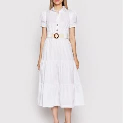 Rinascimento Γυναίκες Καθημερινά Φορέματα Φόρεμα καθημερινό CFC0018571002 Λευκό Regular Fit