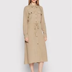 Rinascimento Γυναίκες Φορέματα σε Στυλ Πουκάμισο & Σεμιζιέ Φόρεμα πουκάμισο CFC0109394003 Μπεζ Regular Fit