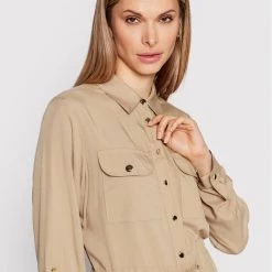 Rinascimento Γυναίκες Φορέματα σε Στυλ Πουκάμισο & Σεμιζιέ Φόρεμα πουκάμισο CFC0109394003 Μπεζ Regular Fit -Rinascimento Εκπτώσεις unnamed file 3365