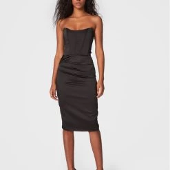 Rinascimento Γυναίκες Κοκτέιλ Φορέματα Φόρεμα κοκτέιλ CFC0110207003 Μαύρο Slim Fit