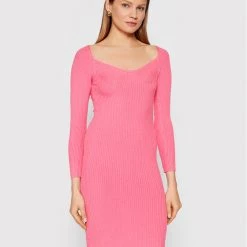 Rinascimento Γυναίκες Πλεκτά Φορέματα Φόρεμα υφασμάτινο CFM0010711003 Ροζ Slim Fit