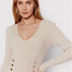 Rinascimento Γυναίκες Πλεκτά Φορέματα Φόρεμα υφασμάτινο CFM0010758003 Μπεζ Slim Fit -Rinascimento Εκπτώσεις unnamed file 3551