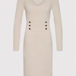 Rinascimento Γυναίκες Πλεκτά Φορέματα Φόρεμα υφασμάτινο CFM0010758003 Μπεζ Slim Fit -Rinascimento Εκπτώσεις unnamed file 3552