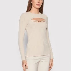 Rinascimento Γυναίκες Πουλόβερ CFM0010755003 Μπεζ Slim Fit