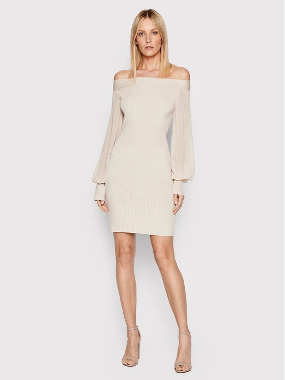 Rinascimento Γυναίκες Πλεκτά Φορέματα Φόρεμα υφασμάτινο CFM0010754003 Μπεζ Slim Fit 4 Rinascimento Γυναίκες Πλεκτά Φορέματα Φόρεμα υφασμάτινο CFM0010754003 Μπεζ Slim Fit - Image 2