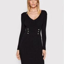 Rinascimento Γυναίκες Πλεκτά Φορέματα Φόρεμα υφασμάτινο CFM0010758003 Μαύρο Slim Fit