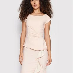 Rinascimento Γυναίκες Κοκτέιλ Φορέματα Φόρεμα κοκτέιλ CFC0107604003 Ροζ Slim Fit