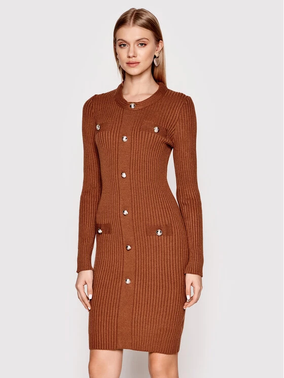 Rinascimento Γυναίκες Πλεκτά Φορέματα Φόρεμα υφασμάτινο CFM0010620003 Καφέ Slim Fit 3 Rinascimento Γυναίκες Πλεκτά Φορέματα Φόρεμα υφασμάτινο CFM0010620003 Καφέ Slim Fit