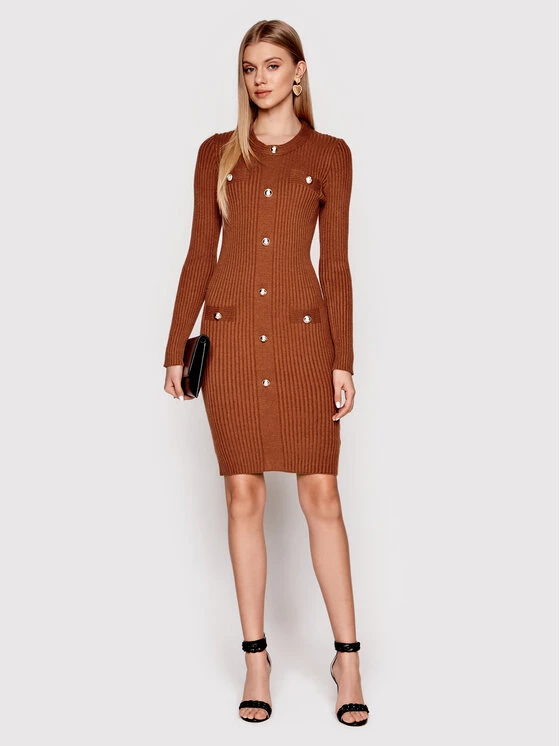 Rinascimento Γυναίκες Πλεκτά Φορέματα Φόρεμα υφασμάτινο CFM0010620003 Καφέ Slim Fit 4 Rinascimento Γυναίκες Πλεκτά Φορέματα Φόρεμα υφασμάτινο CFM0010620003 Καφέ Slim Fit - Image 2