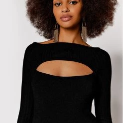 Rinascimento Γυναίκες Πλεκτά Φορέματα Φόρεμα υφασμάτινο CFM0010521003 Μαύρο Slim Fit -Rinascimento Εκπτώσεις unnamed file 823