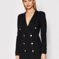 Rinascimento Γυναίκες Πλεκτά Φορέματα Φόρεμα υφασμάτινο CFM0010511003 Μαύρο Slim Fit