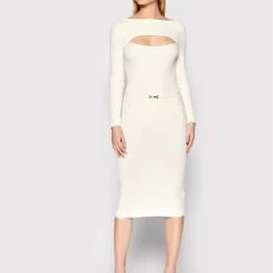 Rinascimento Γυναίκες Πλεκτά Φορέματα Φόρεμα υφασμάτινο CFM0010521003 Μπεζ Slim Fit