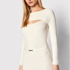 Rinascimento Γυναίκες Πλεκτά Φορέματα Φόρεμα υφασμάτινο CFM0010521003 Μπεζ Slim Fit -Rinascimento Εκπτώσεις unnamed file 833