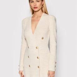 Rinascimento Γυναίκες Πλεκτά Φορέματα Φόρεμα υφασμάτινο CFM0010511003 Μπεζ Slim Fit