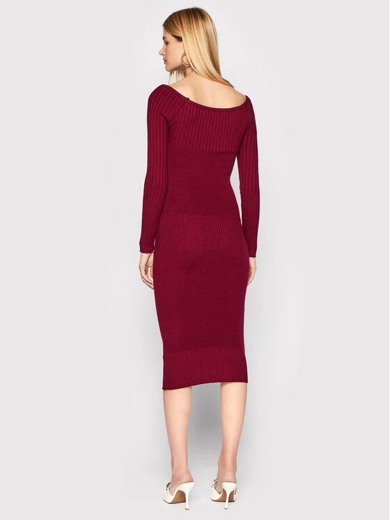 Rinascimento Γυναίκες Πλεκτά Φορέματα Φόρεμα υφασμάτινο CFM0010521003 Μπορντό Slim Fit 5 Rinascimento Γυναίκες Πλεκτά Φορέματα Φόρεμα υφασμάτινο CFM0010521003 Μπορντό Slim Fit - Image 3