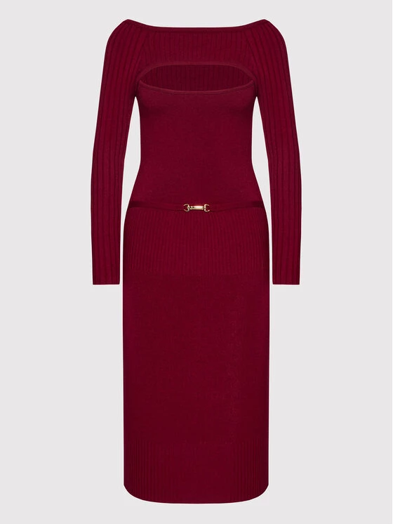Rinascimento Γυναίκες Πλεκτά Φορέματα Φόρεμα υφασμάτινο CFM0010521003 Μπορντό Slim Fit 7 Rinascimento Γυναίκες Πλεκτά Φορέματα Φόρεμα υφασμάτινο CFM0010521003 Μπορντό Slim Fit - Image 5