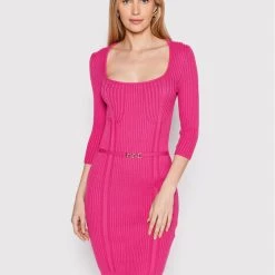 Rinascimento Γυναίκες Πλεκτά Φορέματα Φόρεμα υφασμάτινο CFM0010919003 Ροζ Slim Fit