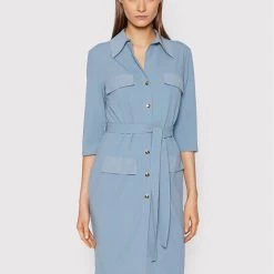 Rinascimento Γυναίκες Φορέματα σε Στυλ Πουκάμισο & Σεμιζιέ Φόρεμα πουκάμισο CFC0105870003 Μπλε Slim Fit