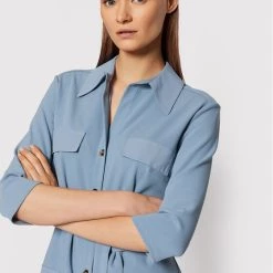 Rinascimento Γυναίκες Φορέματα σε Στυλ Πουκάμισο & Σεμιζιέ Φόρεμα πουκάμισο CFC0105870003 Μπλε Slim Fit -Rinascimento Εκπτώσεις unnamed file 898