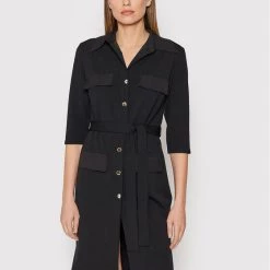 Rinascimento Γυναίκες Φορέματα σε Στυλ Πουκάμισο & Σεμιζιέ Φόρεμα πουκάμισο CFC0105870003 Μαύρο Slim Fit